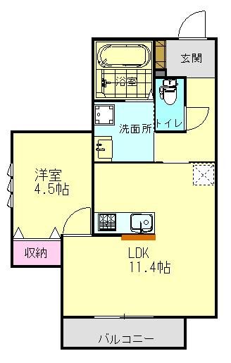 兵庫県高砂市米田町米田314のアパートの間取