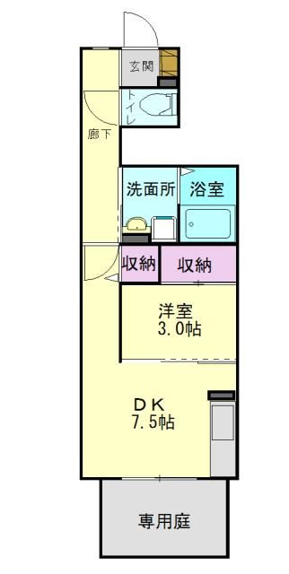 兵庫県高砂市荒井町小松原2丁目のアパートの間取