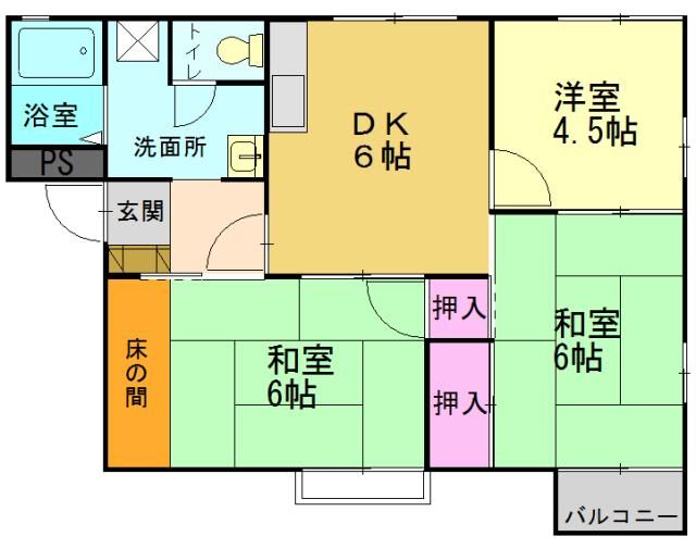 兵庫県高砂市荒井町小松原2丁目のアパートの間取