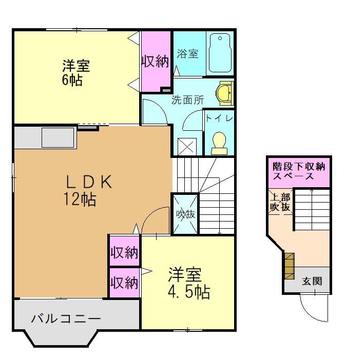 兵庫県高砂市北浜町西浜のハイツの間取