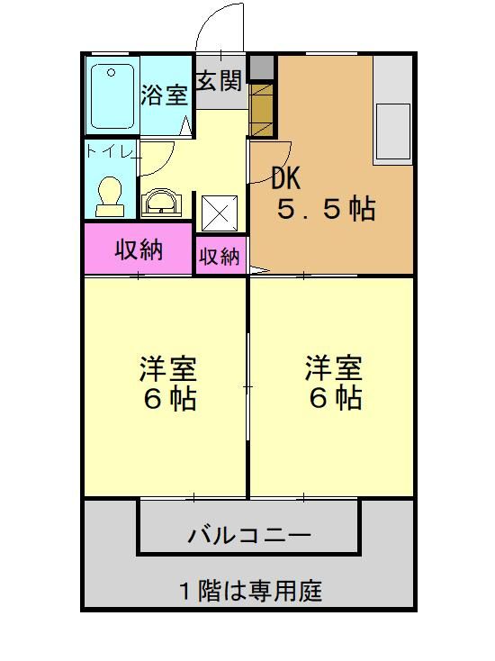 兵庫県高砂市曽根町のアパートの間取