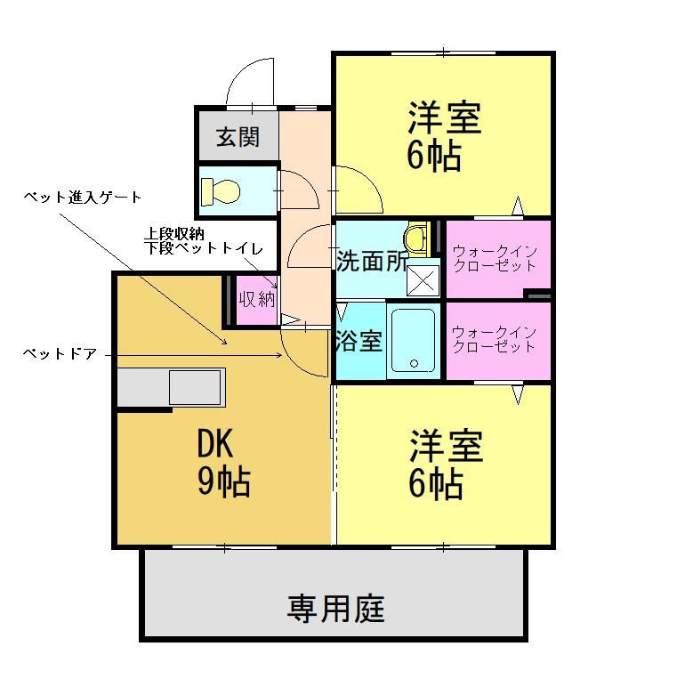 兵庫県加古川市尾上町養田のアパートの間取