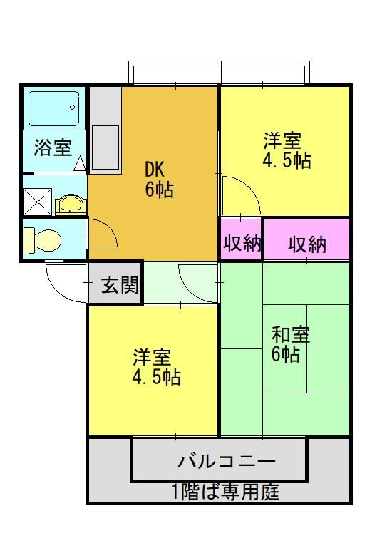 兵庫県加古川市加古川町備後のアパートの間取