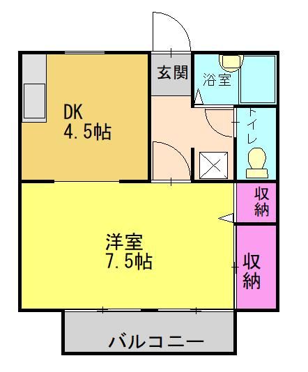 兵庫県高砂市荒井町若宮町のアパートの間取