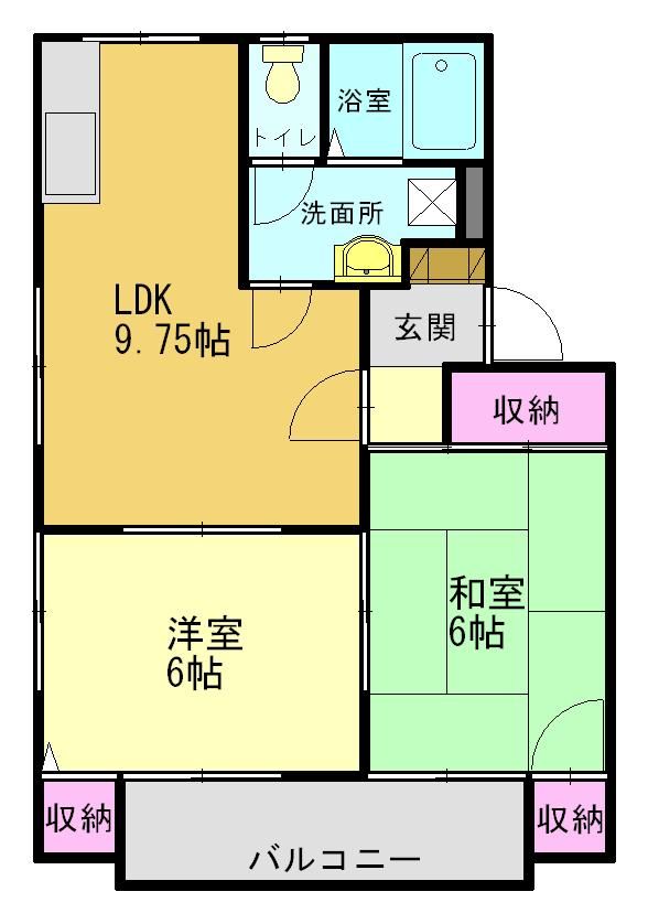 兵庫県加古川市野口町長砂のアパートの間取