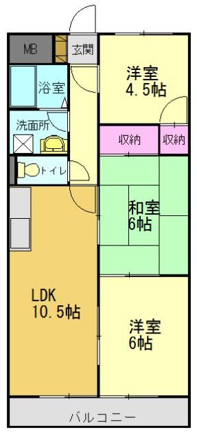 兵庫県加古川市加古川町溝之口236のマンションの間取