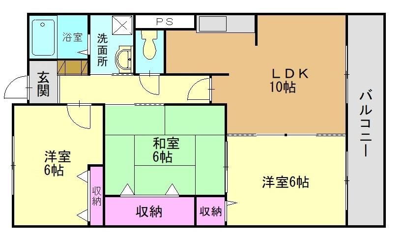 兵庫県高砂市荒井町中町のマンションの間取