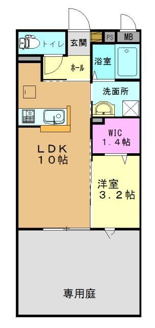 兵庫県加古川市尾上町養田のアパートの間取