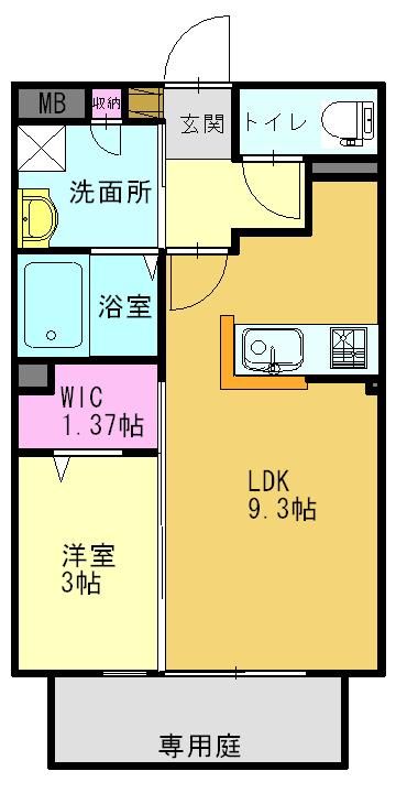 兵庫県高砂市伊保2丁目のハイツの間取